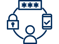 Icon illustrating centralized account management and customer onboarding tools.