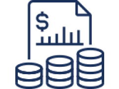 Icon representing financial engine for accounting cycles and payment handling.